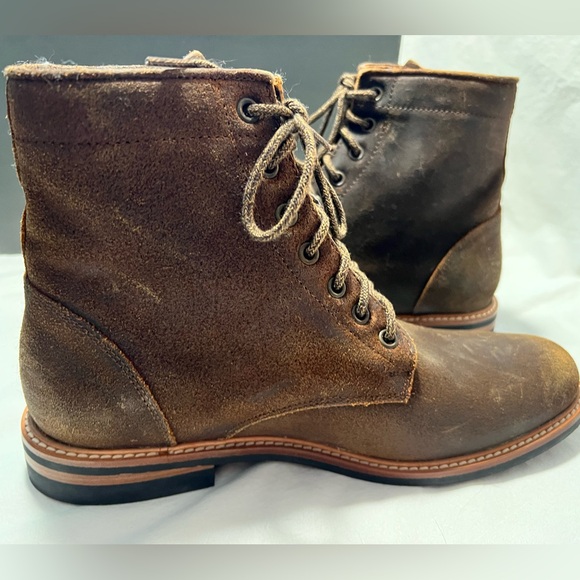 Nisolo 8.5 men’s boots waxed all weather brown leather boots lace up - Picture 6 of 11